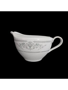 Vintage Rose China Brenda 3801 Creamer Floral Platinum Trim Japan